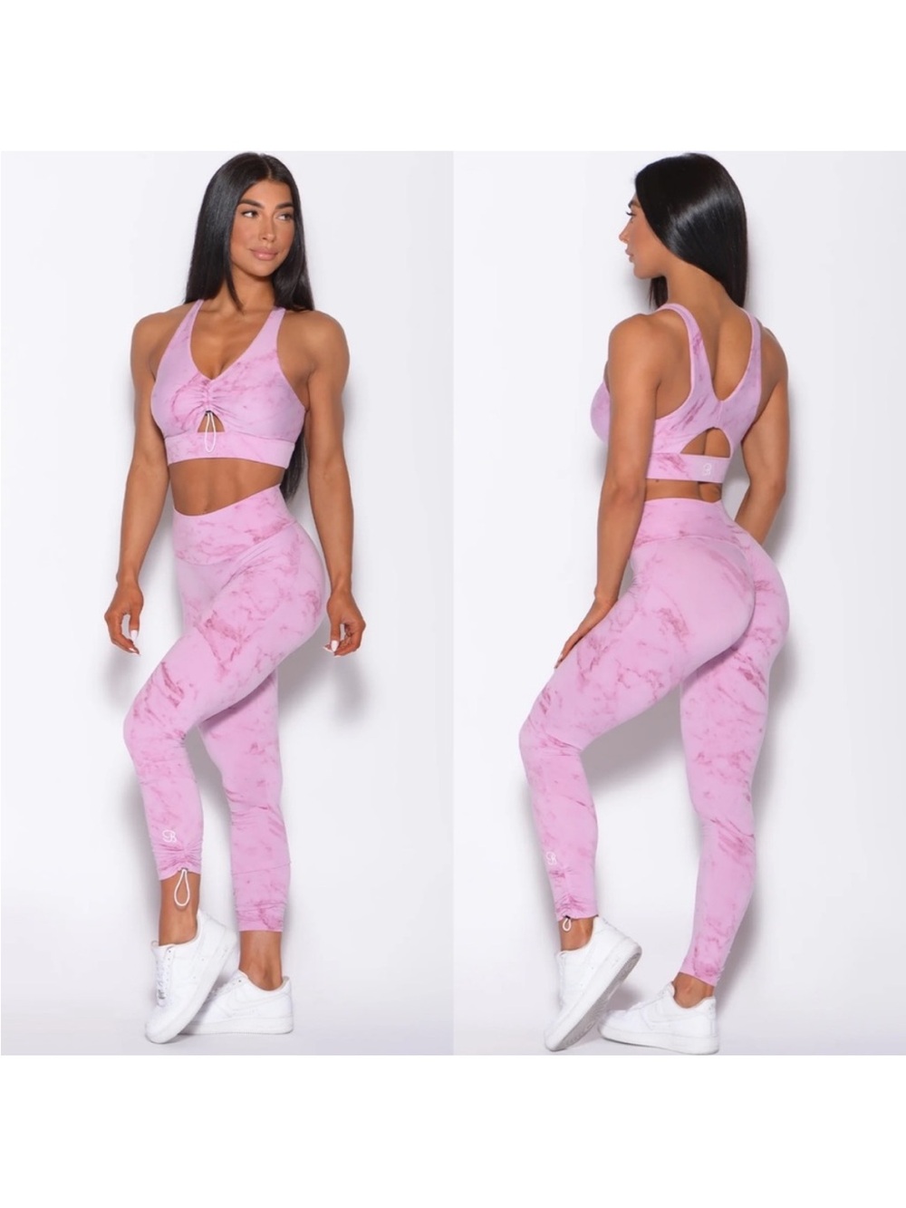 Bombshell Sportswear Pink Marble Toggle Leggings Size XS